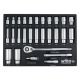 Wiha 1/2 in. Deep Socket Tray Set - SAE (28-Piece) Drive Professional Standard 33896