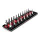 TEKTON 3/8 in. Drive Hex Bit Socket Set, 19-Piece (1/8-3/8 in., 3-10 mm) with Rails SHB91202