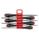TEKTON Long High-Torque Black Oxide Blade Screwdriver Set with Holder, 6-Piece (#1-#3,3/16-5/16 in.) DRV41506