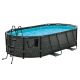 Funsicle 13 ft. x 8 ft. Oval 39.5 in. Deep Oasis Designer Metal Frame Pool, Dark Herringbone P7A1408GE