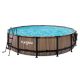 Funsicle 14 ft. Round 42 in. Deep Metal Frame Above Ground Pool, Natural Teak P4E01442B