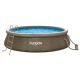 Funsicle QuickSet Ring Top Designer 14 ft. Round 36 in. Deep Inflatable Pool, Brown Basketweave P1N01436E