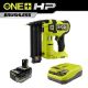 RYOBI ONE+ HP 18V 18-Gauge Brushless Cordless AirStrike Brad Nailer with FREE 4.0 HIGH PERFORMANCE Battery and Charger P322-PSK014