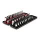 TEKTON 1/4 in. Drive 6-Point Socket Set with Rails (5/32 in.-9/16 in., 4 mm-15 mm) (50-Piece) SHD90215
