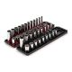 TEKTON 3/8 in. Drive 12-Point Socket Set with Rails (5/16 in.-3/4 in., 8 mm-19 mm) (42-Piece) SHD91219