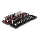 TEKTON 1/4 in. Drive 12-Point Socket Set with Rails (5/32 in.-9/16 in., 4 mm-15 mm) (50-Piece) SHD90216