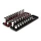 TEKTON 3/8 in. Drive 6-Point Socket Set with Rails (5/16-3/4 in., 8 mm-19 mm) (42-Piece) SHD91218