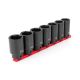 TEKTON 1/2 in. Drive Deep 6-Point Axle Nut Impact Socket Set with Rail, 7-Piece (29-38 mm) SID92101