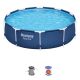 Bestway Steel Pro 10 ft. Round 30 in. Metal Frame Pool Set with Filter Pump 56678E-BW