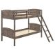 Coaster Flynn Weathered Brown Twin over Twin Bunk Bed 400808