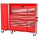 Husky Modular Tool Storage 72 in. W Standard Duty Red Mobile Workbench Cabinet with 8-Drawer Top Chest and 20 in. Side Locker H52MODSUITE3RED