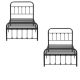 VECELO Twin Size 2-Piece Metal Platform Bed Frame Set - No Box Spring Needed, Black Style 3 2*KHD-BTJ-MBT08-BLK