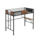Costway Black Twin Bunk Bed Metal Loft Bed with Desk Storage Shelf Ladder Space Saving Industrial HU10522CF-T