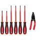 Milwaukee 1000-Volt Insulated Slim Tip Screwdriver Set 10-28 AWG Multi-Purpose Dipped Grip Wire Stripper and Cutter (7-Piece) 48-22-2206-48-22-3052