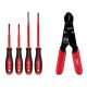 Milwaukee 1000V Insulated Slim Tip Screwdriver Set with 12-24 AWG Adjustable Compact Wire Stripper and Cutter (5-Piece) 48-22-2219-48-22-3040