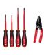 Milwaukee 1000V Insulated Slim Tip Screwdriver Set 10-28 AWG Multi-Purpose Dipped Grip Wire Stripper and Cutter (5-Piece) 48-22-2219-48-22-3052