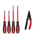 Milwaukee 1000V Insulated Slim Tip Screwdriver Set with 20-32 AWG Low Voltage Dipped Grip Wire Stripper and Cutter (5-Piece) 48-22-2219-48-22-3080