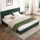 JEAREY Green King Linen Upholstered Storage Platform Bed Frame with Headboard E11XXY-2-GY