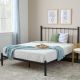 Brookside Phoebe Black Metal Frame Twin Platform Bed with Vertical Bar Headboard and Round Accents BSXC0005MBDTTBK