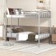 Polibi Twin over Twin Metal Bunk Bed, Divided into Two Beds(Silver) RS-34265-N