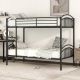 Polibi Twin over Twin Metal Bunk Bed, Divided into Two Beds, Black RS-34258-B