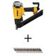 DEWALT 35-Degree Pneumatic Metal Connector Nailer with 1-1/2 in. x 0.131 in. Galvanized Metal Connecting Nails 2000 per Box DWMC150W115G