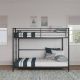 DHP Dixon Easy Assembly Twin Over Twin Metal Bunk Bed Black DE67964