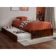 AFI Barcelona Walnut Brown Solid Wood Frame Twin XL Panel Platform Bed with Twin XL Trundle AR7888214