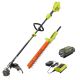 RYOBI 40V 15 in. Expand-It Cordless Battery Attachment Capable String Trimmer & Hedge Trimmer with 4.0 Ah Battery and Charger