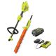RYOBI 40V Expand-It Cordless Battery Attachment Capable Powerhead Kit & Hedge Trimmer with 4.0 Ah Battery and Charger