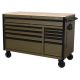 Husky Limited Edition 52 in. x 24.5 in. D 10-Drawer Army Green Mobile Workbench with Solid Wood Top H52MWC10ARMY