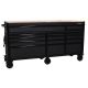 Husky Heavy-Duty 72 in. W x 24 in. D 15-Drawer Matte Black Mobile Workbench Cabinet with Solid Wood Top H72MWC15BLK