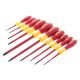 Wiha 10-Piece Insulated Soft Finish Screwdriver Set, Slotted and Phillips 32093