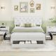 VECELO Upholstered Bed with Storage 3-Drawers, White Metal Frame Full Platform Bed with Faux Leather Tufted Headboard Q-HBJF01WHEV1-UP
