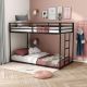 Furniture of America Hurwitz Black Twin Low Profile Metal Bunk Bed EC-BK701BK