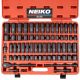 NEIKO 1/2 in. Drive Master SAE and Metric 6-Point Deep and Shallow Impact Socket Set (65 Piece) with Adapters & Ratchet Handle 02448A
