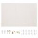 Angel Sar 24 in. x 36 in. White Framed Corkboard, Linen Outdoor Bulletin Board Vision Board and Decorative Hanging Pin Board GM84TV80