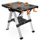 WEN 2-in-1 33 in. W x 25 in. D Folding Work Table and Sawhorse, 440 lbs. Capacity with Onboard Clamps and Clamp Dogs WB3225
