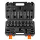 SKYSHALO 360° Swivel Impact Socket Set, 3/8 in. Socket Set 14-Pieces Deep Universal Metric 10-19mm, 6 Point Cr-Mo Alloy Steel CJTTZJ1CRMO10JEDIV0-0114