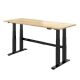 72 in. W x 36 in. D 4-Motor Electric Adjustable Height Workbench with Rubber Wood Tabletop 4d223R72RB