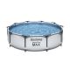 Bestway 10 ft. Round 30 in. D Steel Pro Hard Side Frame Above Ground Family Swimming Pool Set 56407E-HD