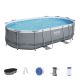 Bestway 16 ft. x 10 ft. Oval 42 in. Soft-Side Above Ground Swimming Pool Set 56655E-HD
