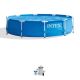 Intex 10 ft. Round x 30 in. Deep Metal Frame Soft Sided Above Ground Pool with 330 GPH Filter Pump 28201EH-HD
