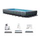 Intex Ultra 32 ft. x 16 ft. x 52 in. Steel Rectangular Above Ground Hard Side Swimming Pool Set, Gray 26373EHD