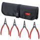 KNIPEX 4 Pc External Precision Snap Ring Set in Tool Roll 9K 00 80 50 US
