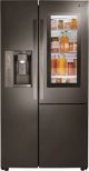 LG - 21.7 Cu. Ft. Side-by-Side InstaView Door-in-Door Counter-Depth Smart Wi-Fi Refrigerator - Black Stainless Steel