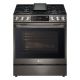 LG - 6.3 Cu. Ft. Smart Slide-In Gas True Convection Range with EasyClean and Air Fry - Black Stainless Steel