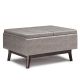Simpli Home Owen Tray Top Small Coffee Table Storage Ottoman - Distressed Grey