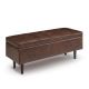 Simpli Home Shay Mid Century Rectangular Storage Ottoman - Distressed Chestnut Brown