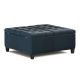 Simpli Home Harrison Coffee Table Storage Ottoman - Distressed Dark Blue
